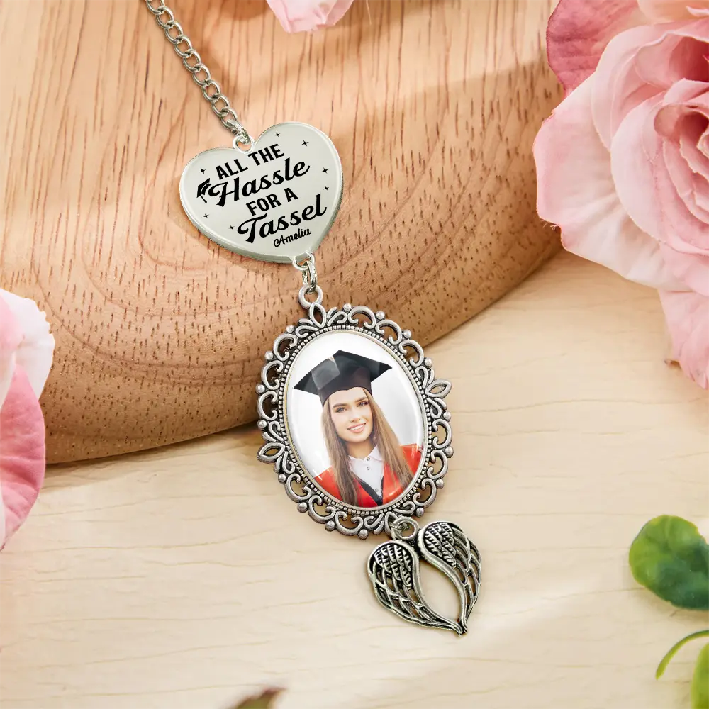 Custom Photo All The Hassle For A Tassel - Personalized Graduation Tassel Charm - Image 5