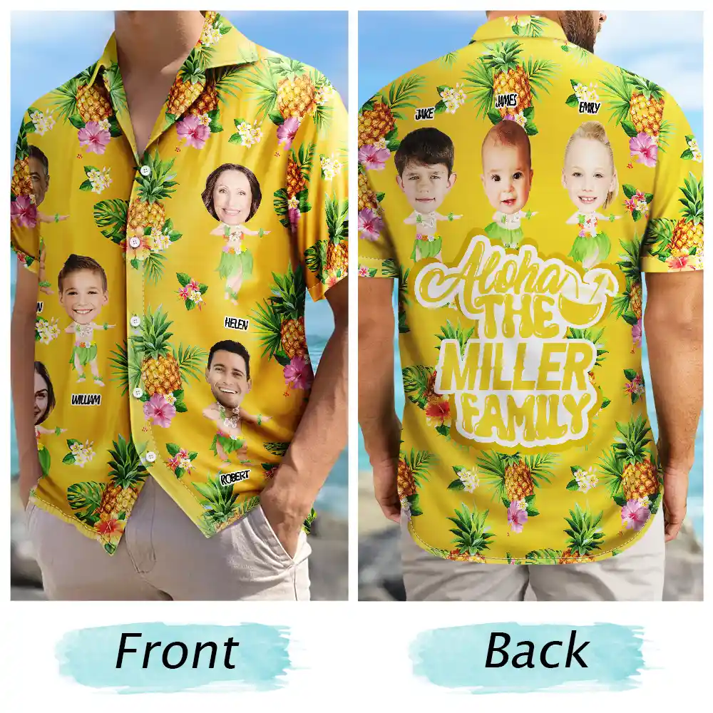 Custom Photo Aloha The Family - Personalized Hawaiian Shirt - Image 6