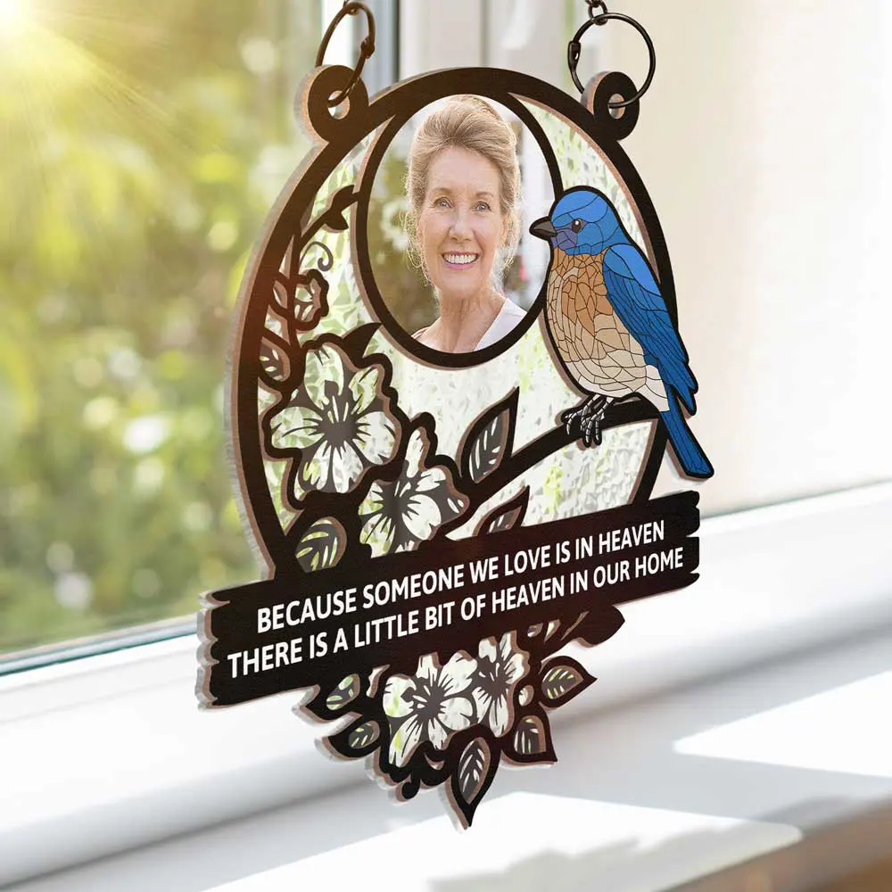 Custom Photo Although You Cannot See Me I'm Always With You Memorial - Personalized Window Hanging Suncatcher Ornament - Image 3