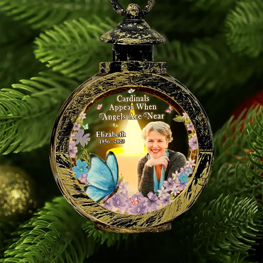Custom Photo Although You Cannot See Me Memorial - Personalized Candlelight Lantern Ornament - Image 3