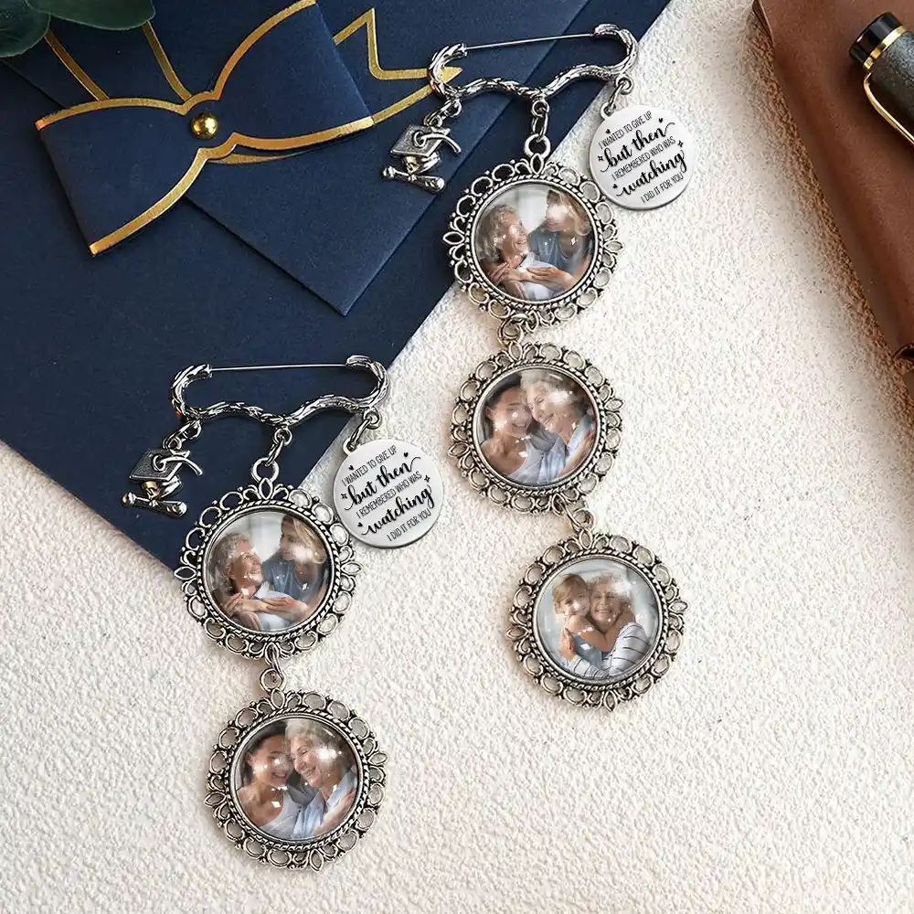 Custom Photo Always On My Mind, Forever In My Heart - Personalized Graduation Tassel Pin - Image 2