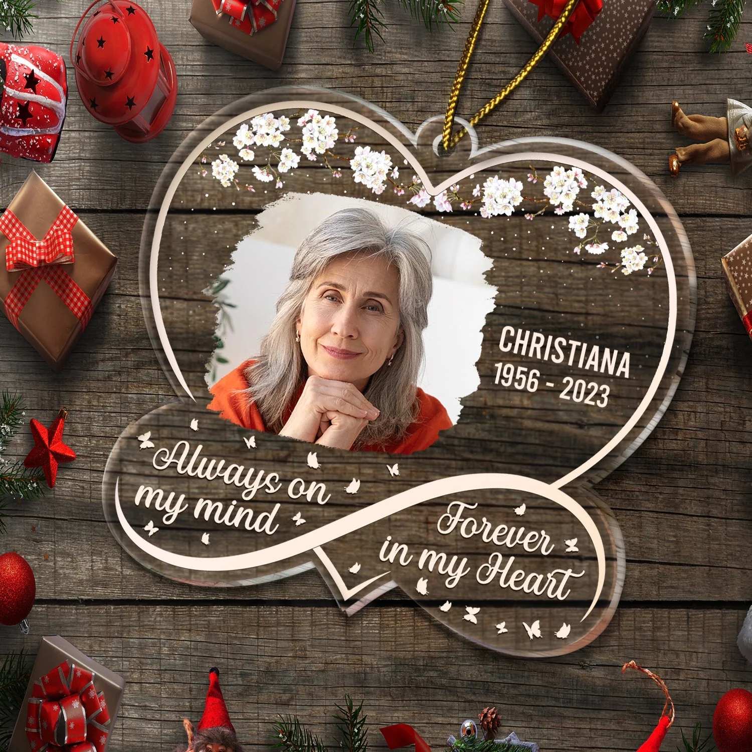 Custom Photo Always On My Mind - Memorial Gift - Personalized Custom Shaped Acrylic Ornament - Image 5
