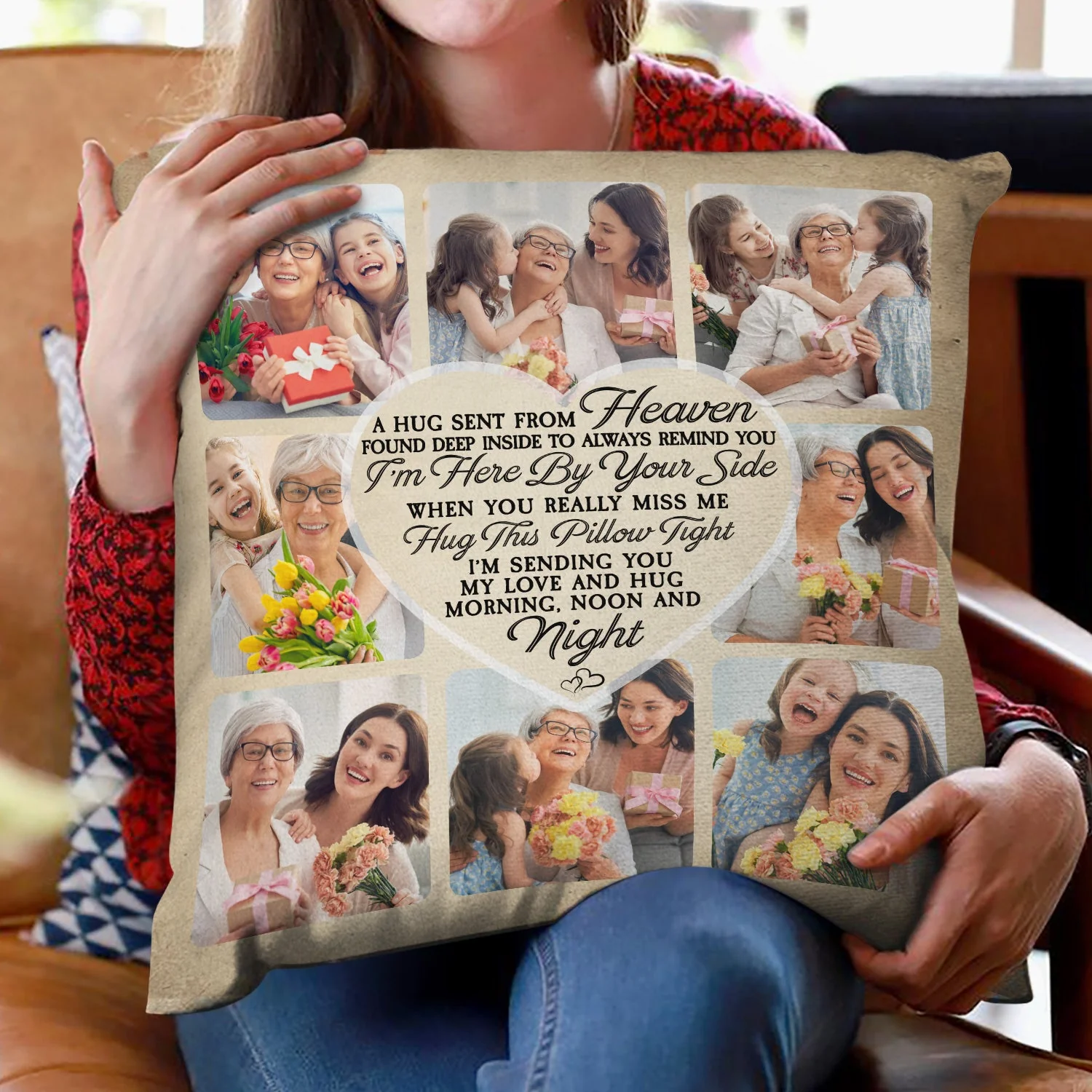 Custom Photo Always Remind You I'm Here By Your Side - Memorial Gift For Family, Mom, Dad, Siblings, Friends - Personalized Pillow - Image 2