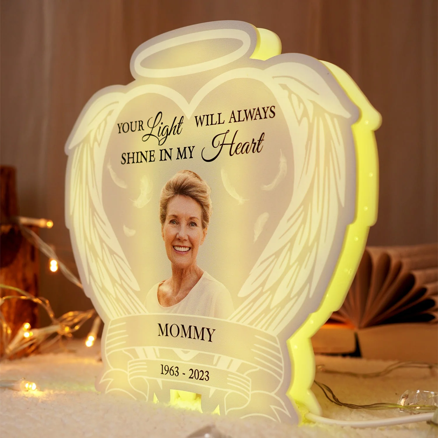Custom Photo Always Shine In My Heart - Loving, Memorial Gift For Family, Siblings, Friends - Personalized Custom Shaped Photo Light Box - Image 6