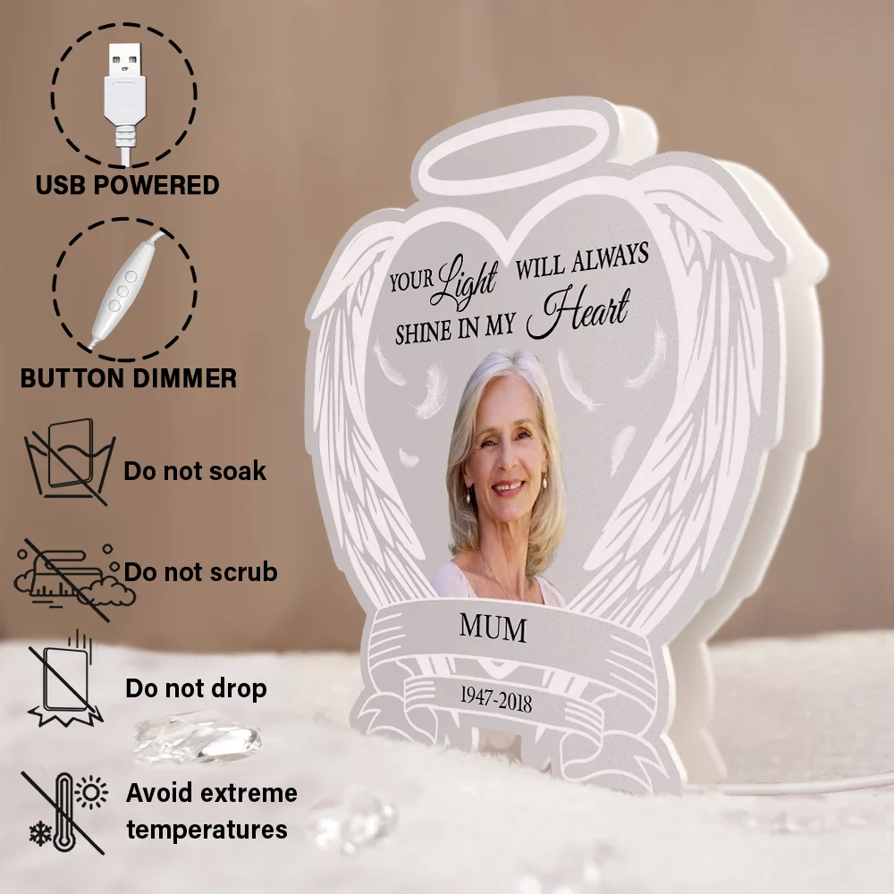 Custom Photo Always Shine In My Heart - Personalised Custom Shaped Light Box - Image 7