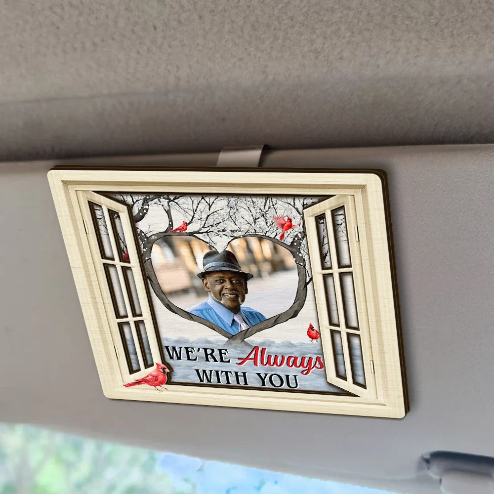 Custom Photo Always With You - Personalized Custom Shaped Car Visor Clip - Image 2