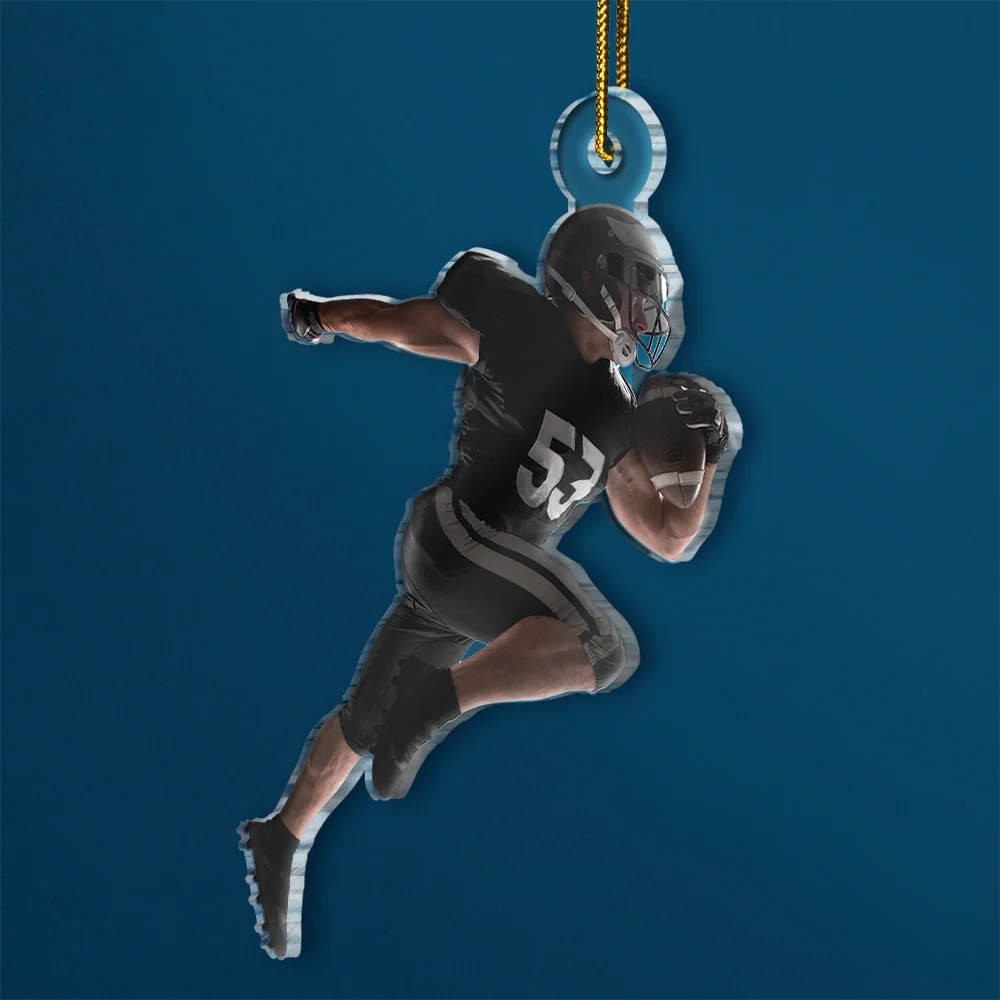 Custom Photo American Football Players - Personalized Acrylic Photo Ornament - Image 3