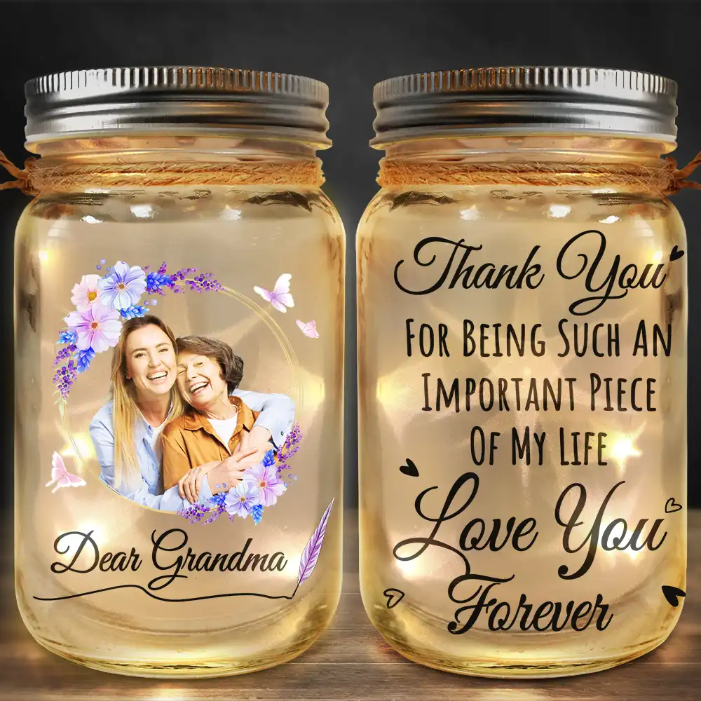 Custom Photo An Important Piece of My Life - Personalized Mason Jar Light - Image 3