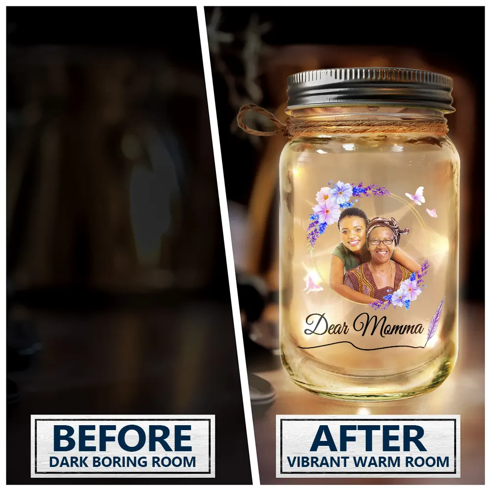 Custom Photo An Important Piece of My Life - Personalized Mason Jar Light - Image 5