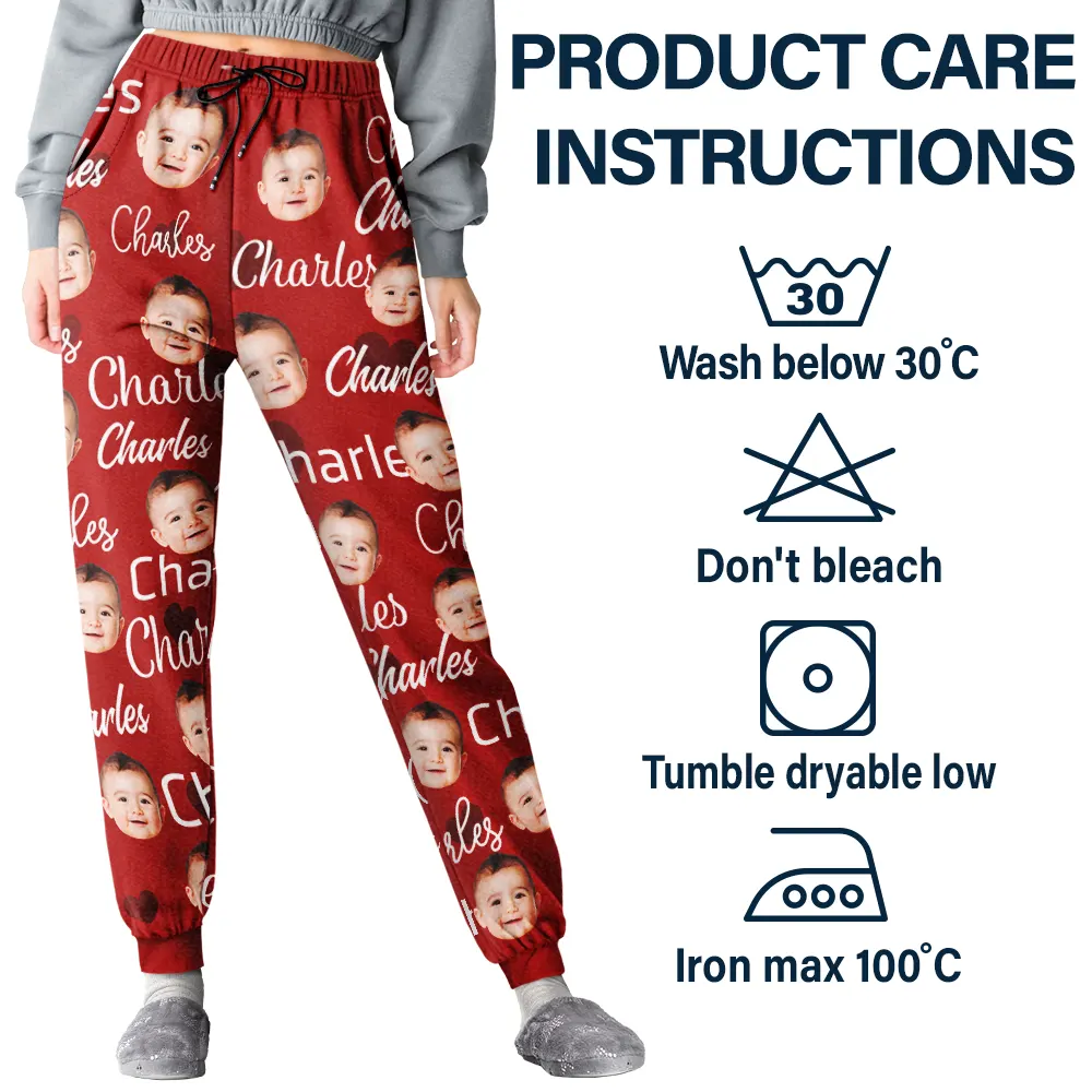 Custom Photo And Name Of Wife For Husband - Personalized Pajama Pants - Image 6