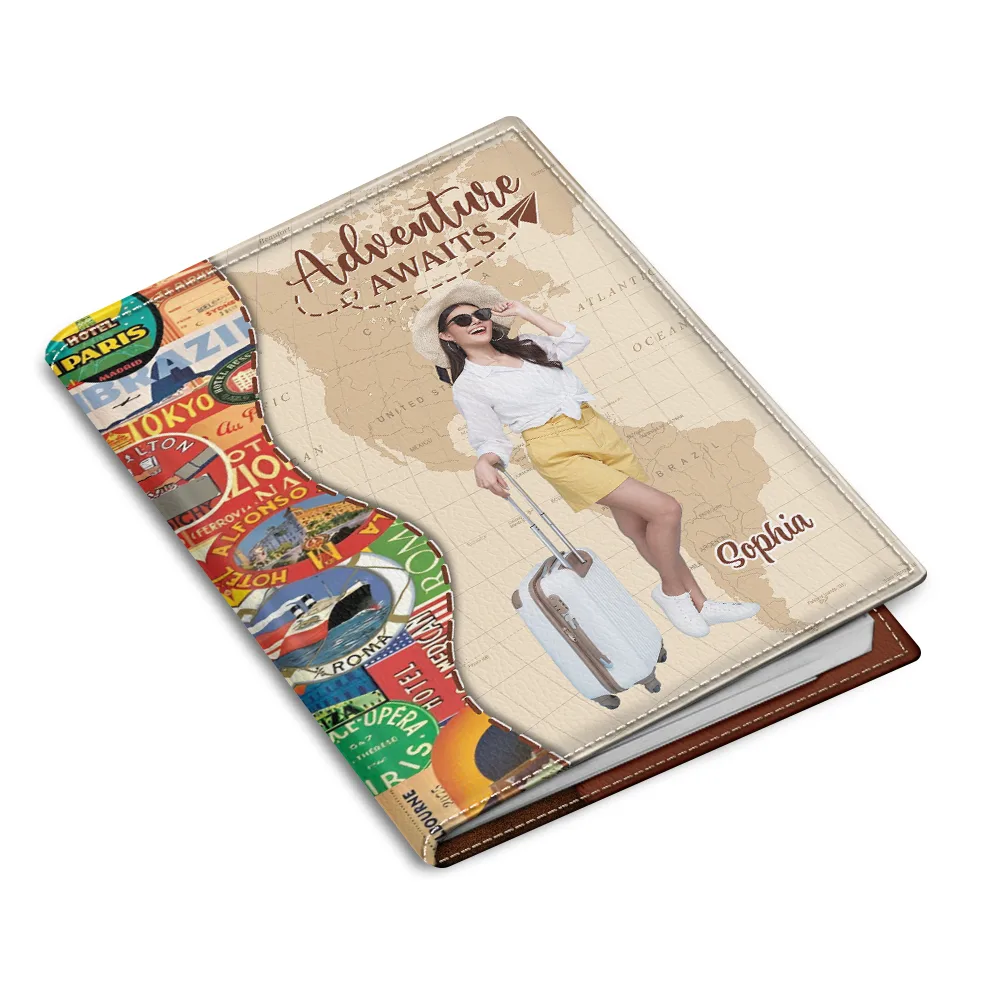 Custom Photo And So The Adventure Begins - Personalized Passport Cover, Passport Holder - Image 3