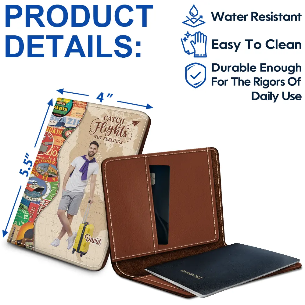 Custom Photo And So The Adventure Begins - Personalized Passport Cover, Passport Holder - Image 5