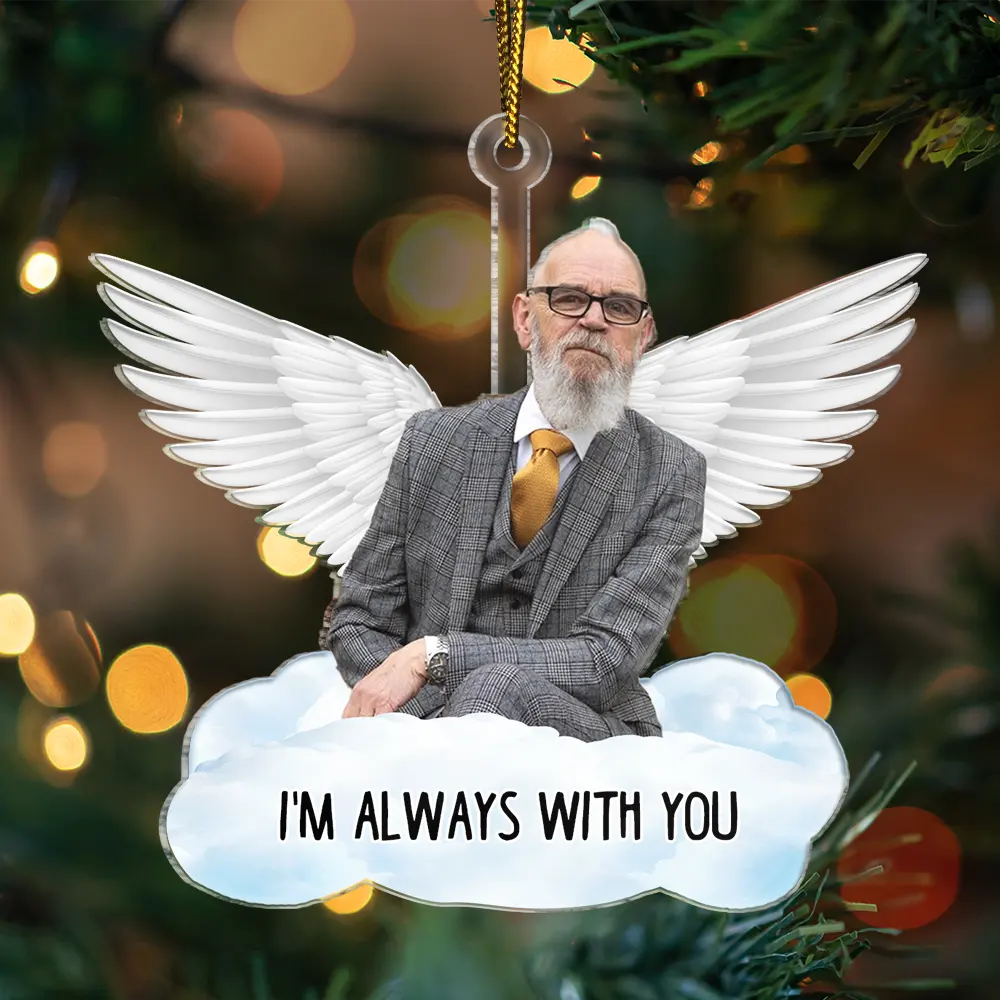 Custom Photo Angel On The Cloud - Personalized Cutout Acrylic Ornament - Image 4