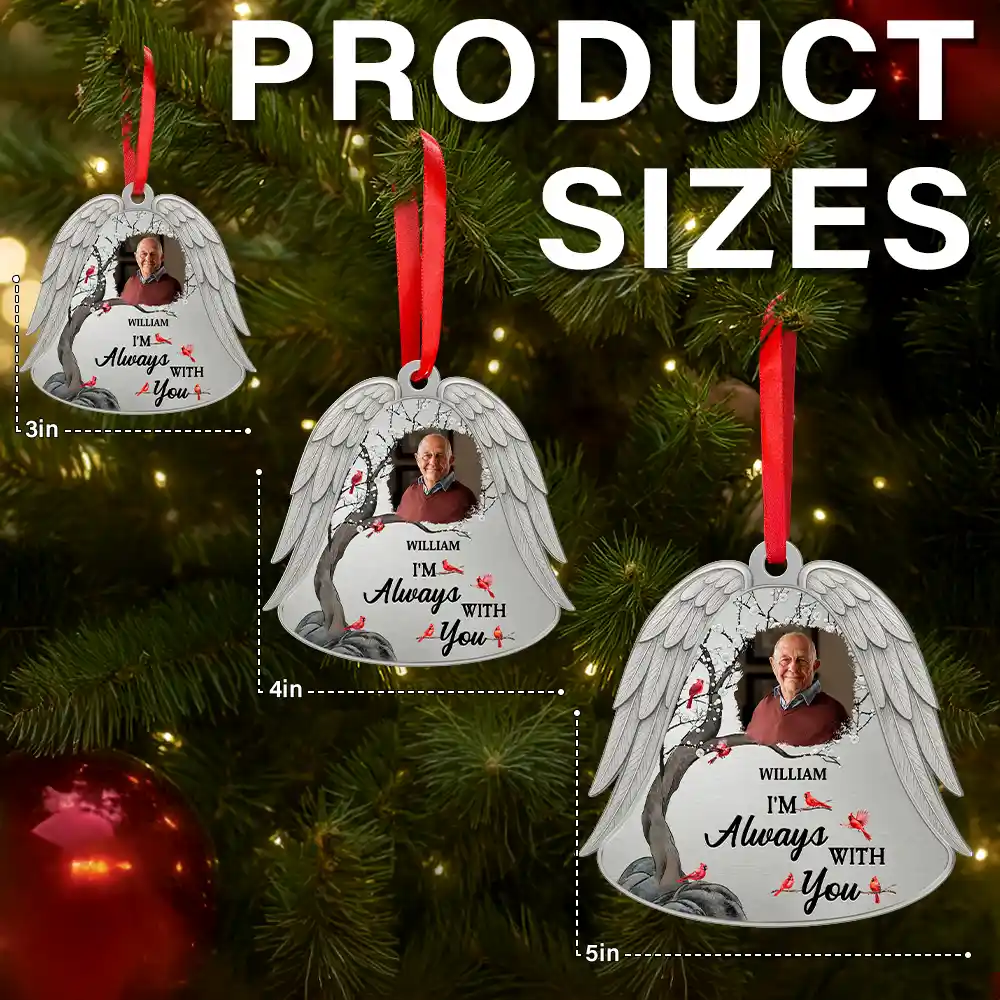 Custom Photo Angel Wings Were Ready But My Heart Was Not - Personalized Metal Ornament - Image 6