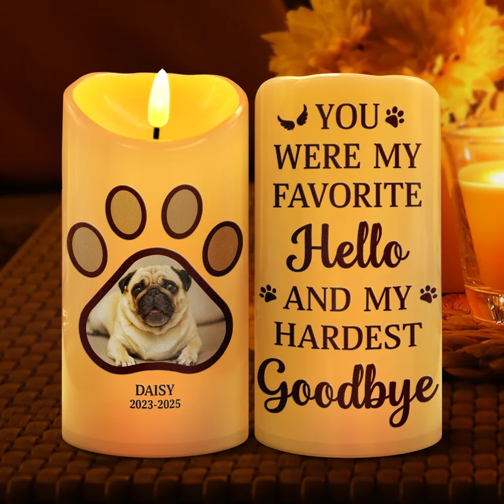 Custom Photo Angels Have Paws - Personalized Flameless LED Candle - Image 2