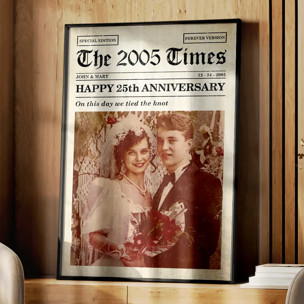 Custom Photo Anniversary Poster For Couple - Personalized Poster - Image 3