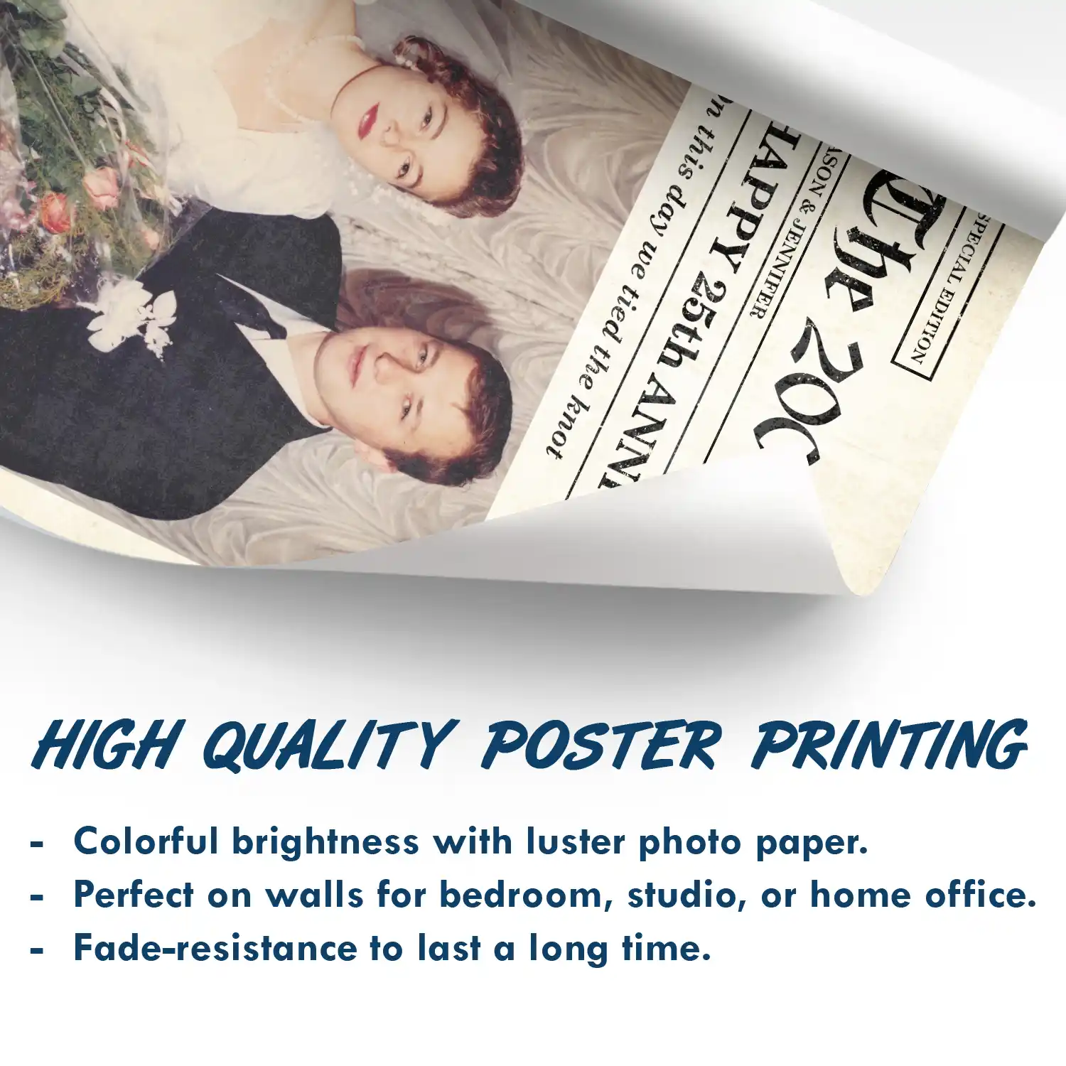 Custom Photo Anniversary Poster For Couple - Personalized Poster - Image 5