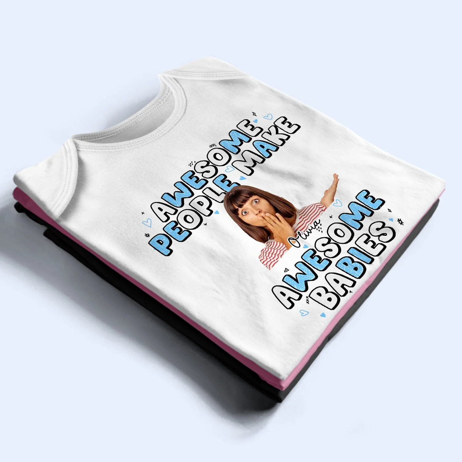 Custom Photo Awesome People - Gift For Newborn Baby - Personalized Baby Onesie - Image 4