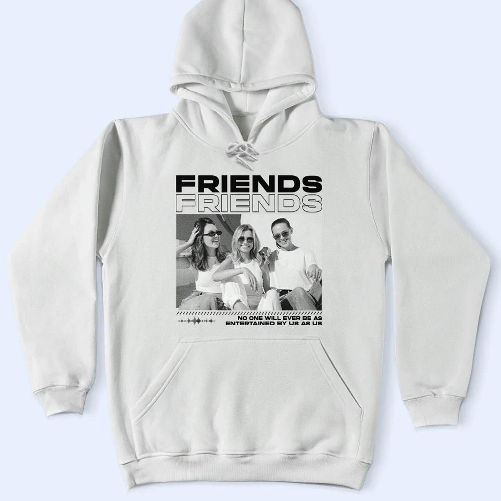 Custom Photo B&W Besties Sisters Partners In Crime - Personalized T Shirt - Image 4