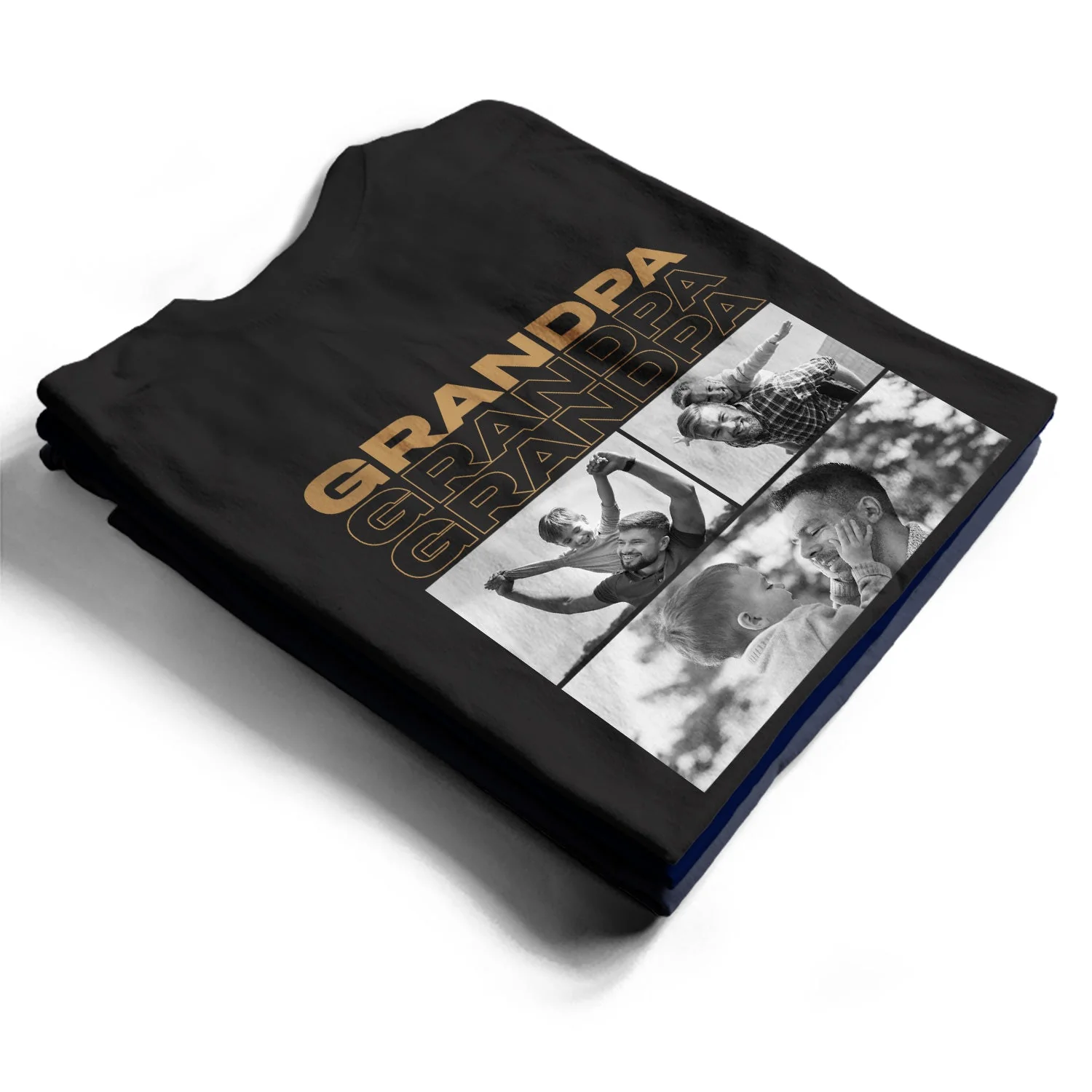 Custom Photo B&W - Gift For Father - Personalized T Shirt - Image 2