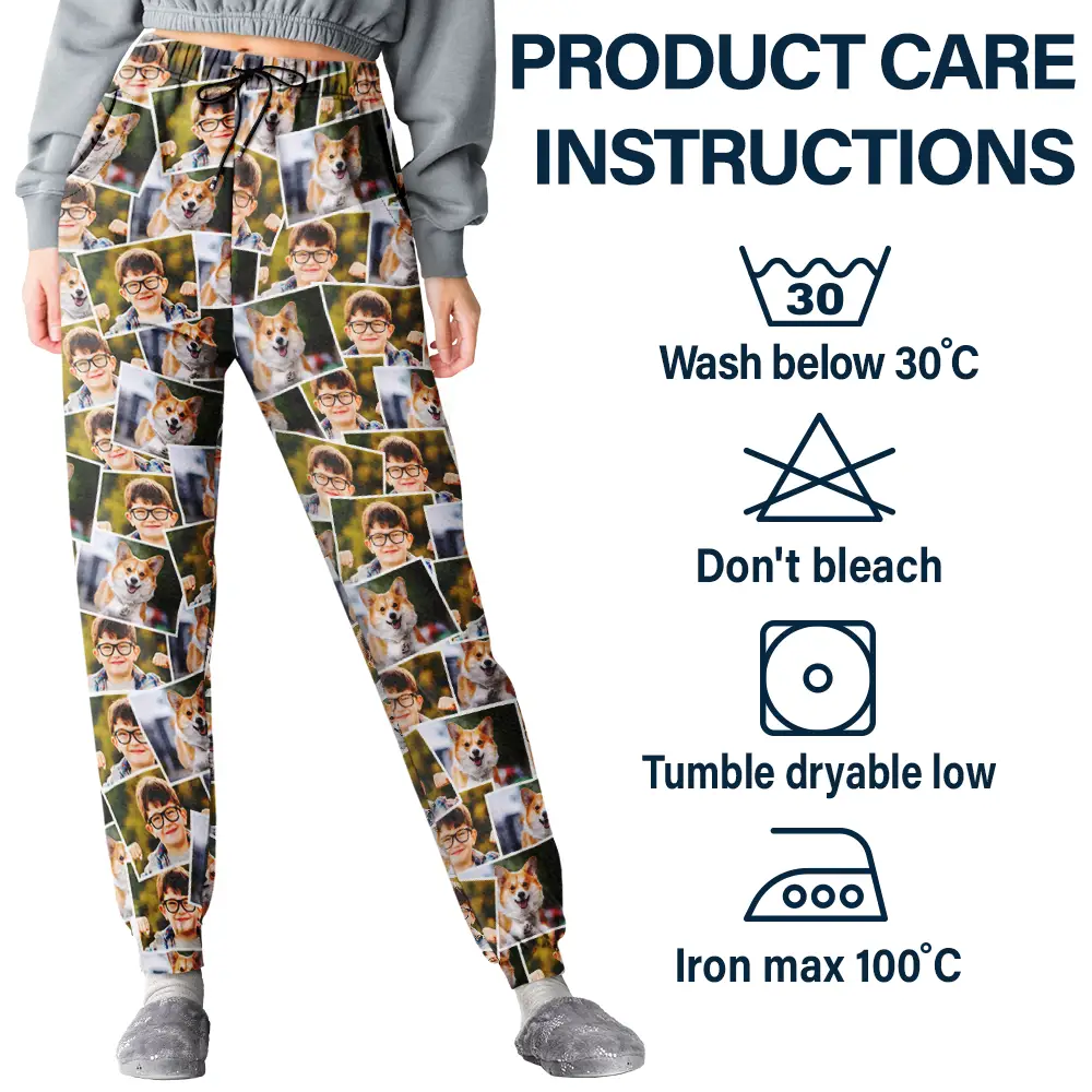Custom Photo B&W Memory Family Best Friend Yourself - Personalized Pajama Pants - Image 5