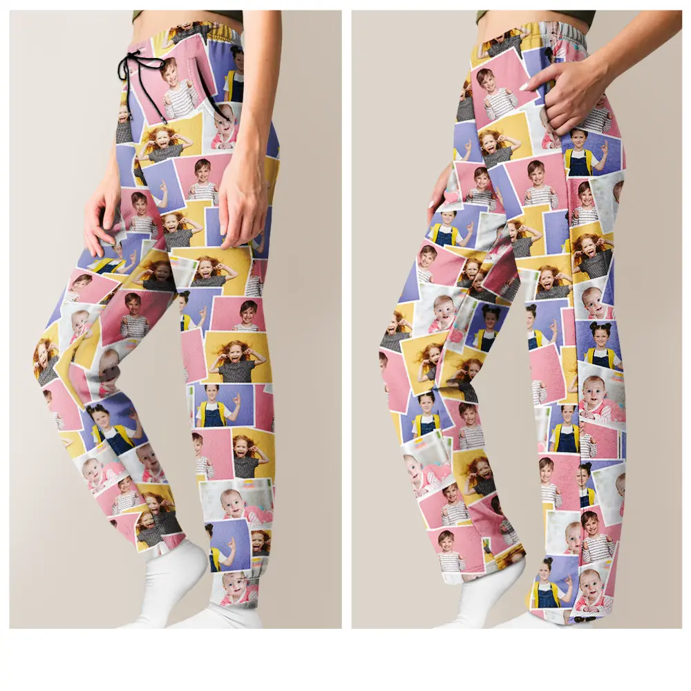 Custom Photo B&W Memory Family Best Friend Yourself - Personalized Pajama Pants - Image 6