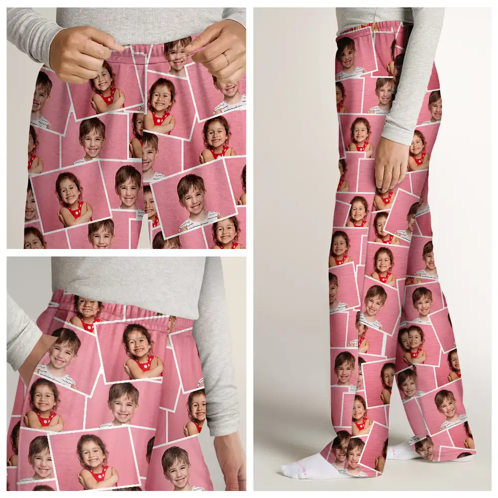 Custom Photo B&W Memory Family Best Friend Yourself - Personalized Pajama Pants - Image 7