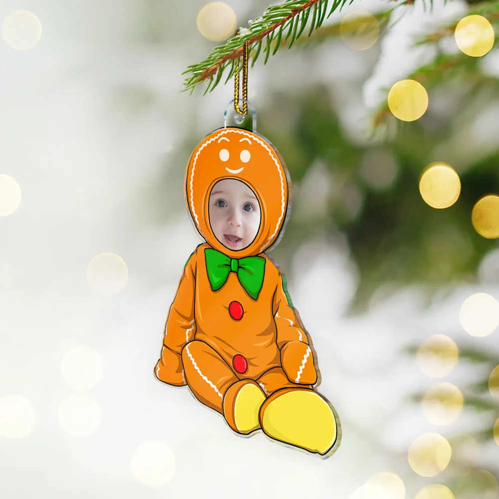 Custom Photo Baby Christmas Costumes - Personalized Cutout Acrylic Ornament - Image 3