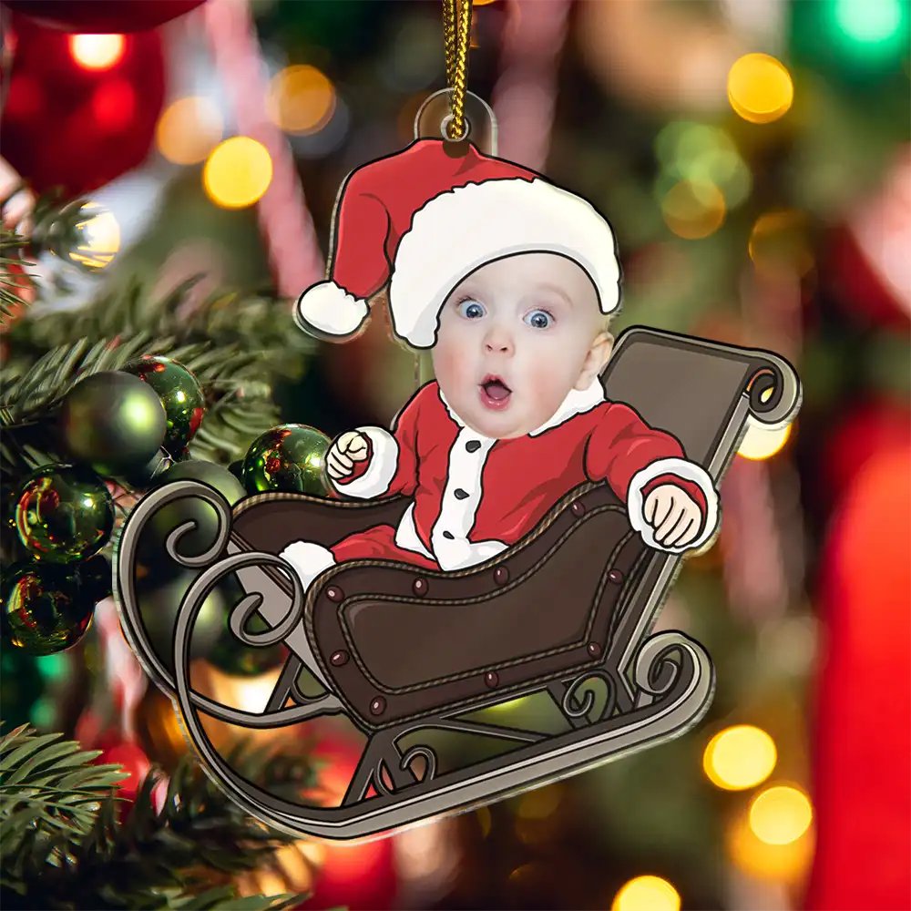 Custom Photo Baby Christmas Costumes - Personalized Cutout Acrylic Ornament - Image 6