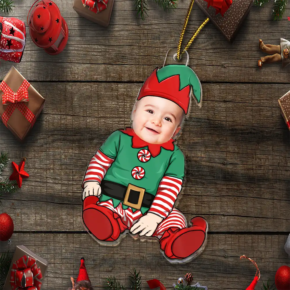 Custom Photo Baby Christmas Costumes - Personalized Cutout Acrylic Ornament - Image 7