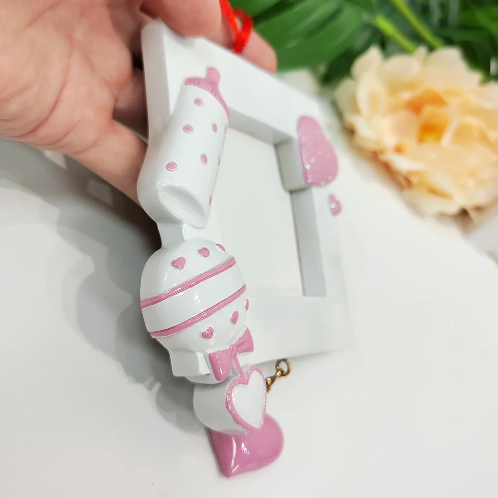 Custom Photo Baby First Christmas - Personalized Embossed Ceramic Ornament - Image 6