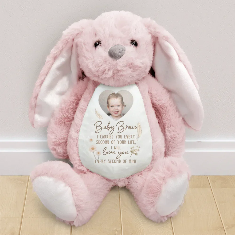 Custom Photo Baby Loss I Carried You Every Second Of Your Life - Personalized Soft Toy Bunny - Image 2