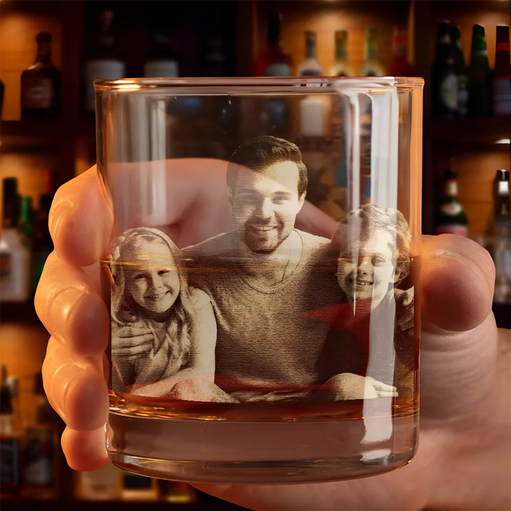 Custom Photo Baseball Fishing We Caught The Best Dad Papa - Personalized Engraved Whiskey Glass - Image 4
