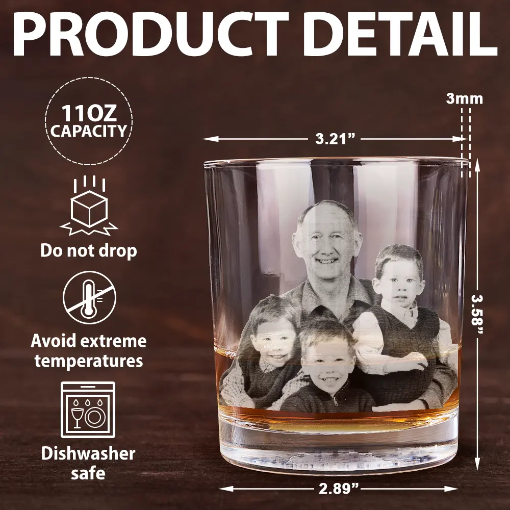 Custom Photo Baseball Fishing We Caught The Best Dad Papa - Personalized Engraved Whiskey Glass - Image 7
