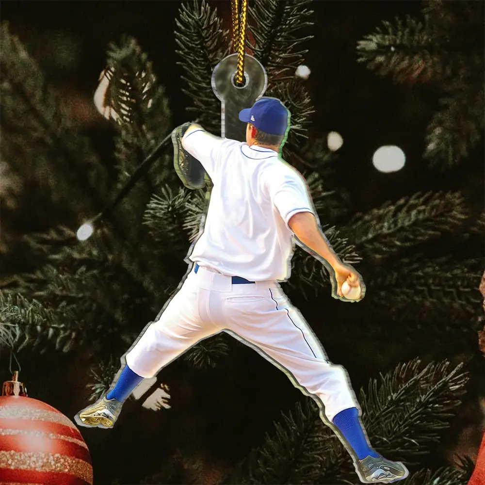 Custom Photo Baseball Players - Personalized Acrylic Photo Ornament - Image 3