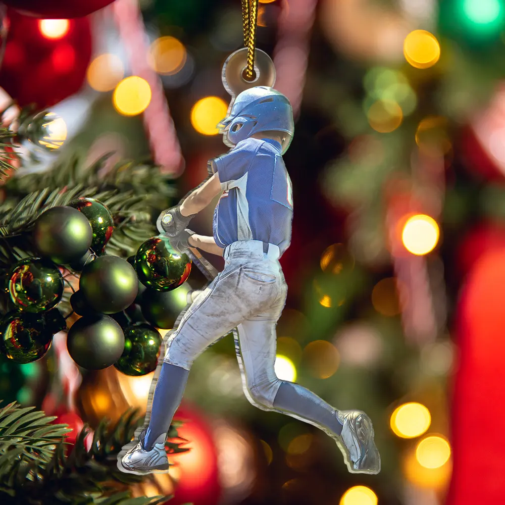 Custom Photo Baseball Players - Personalized Acrylic Photo Ornament - Image 5