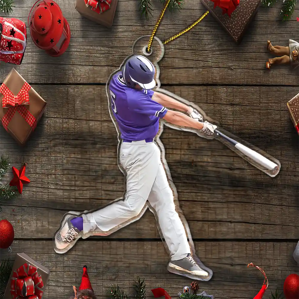 Custom Photo Baseball Players - Personalized Acrylic Photo Ornament - Image 6