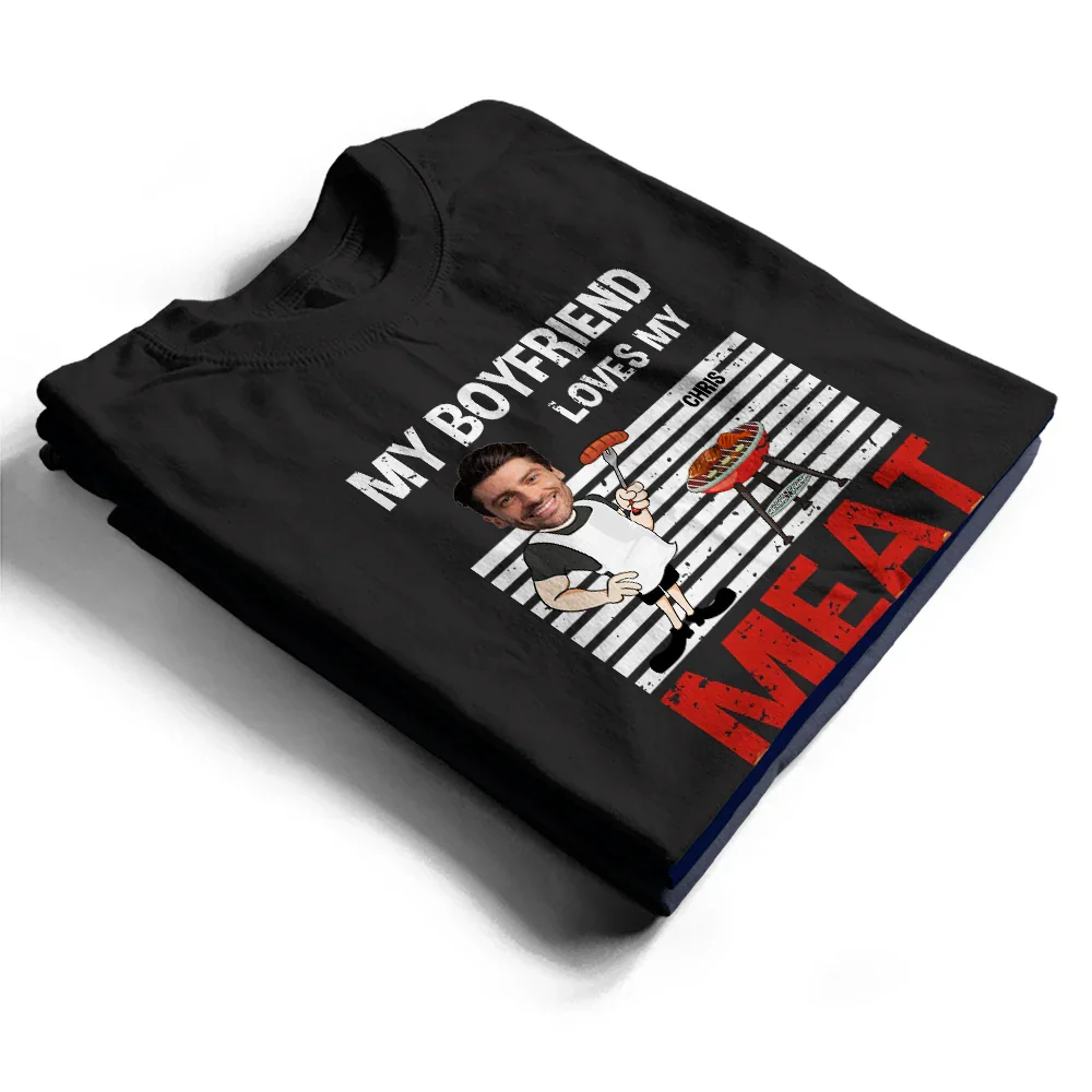 Custom Photo BBQ My Wife Loves My Meat - Personalized T Shirt - Image 3