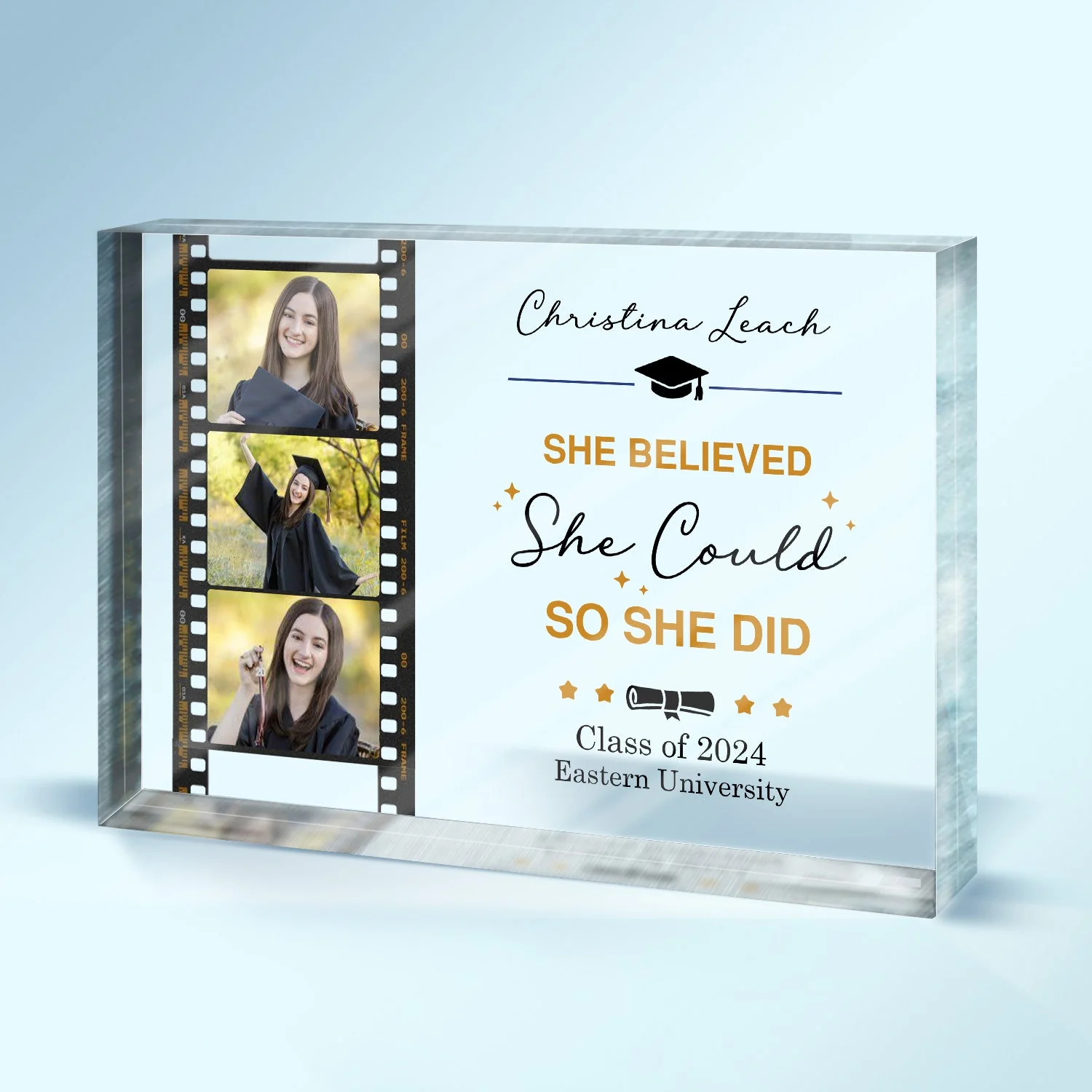 Custom Photo Behind You All Your Memories - Graduation Gift For Friends, Children - Personalized Rectangle Shaped Acrylic Plaque - Image 2