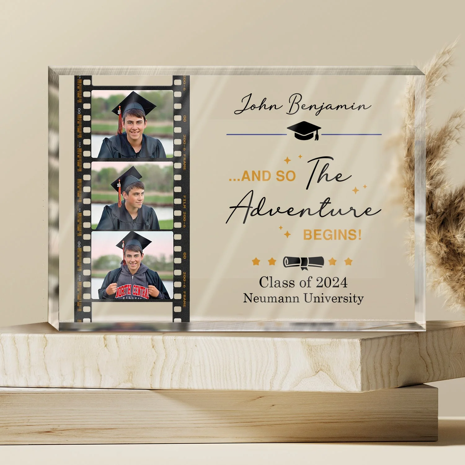 Custom Photo Behind You All Your Memories - Graduation Gift For Friends, Children - Personalized Rectangle Shaped Acrylic Plaque - Image 3