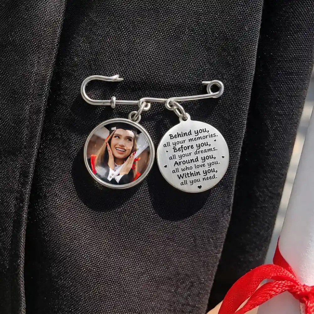 Custom Photo Behind You All Your Memories - Personalized Graduation Tassel Pin - Image 2