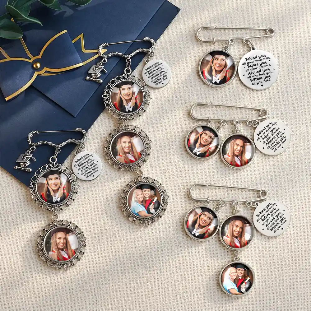 Custom Photo Behind You All Your Memories - Personalized Graduation Tassel Pin - Image 4