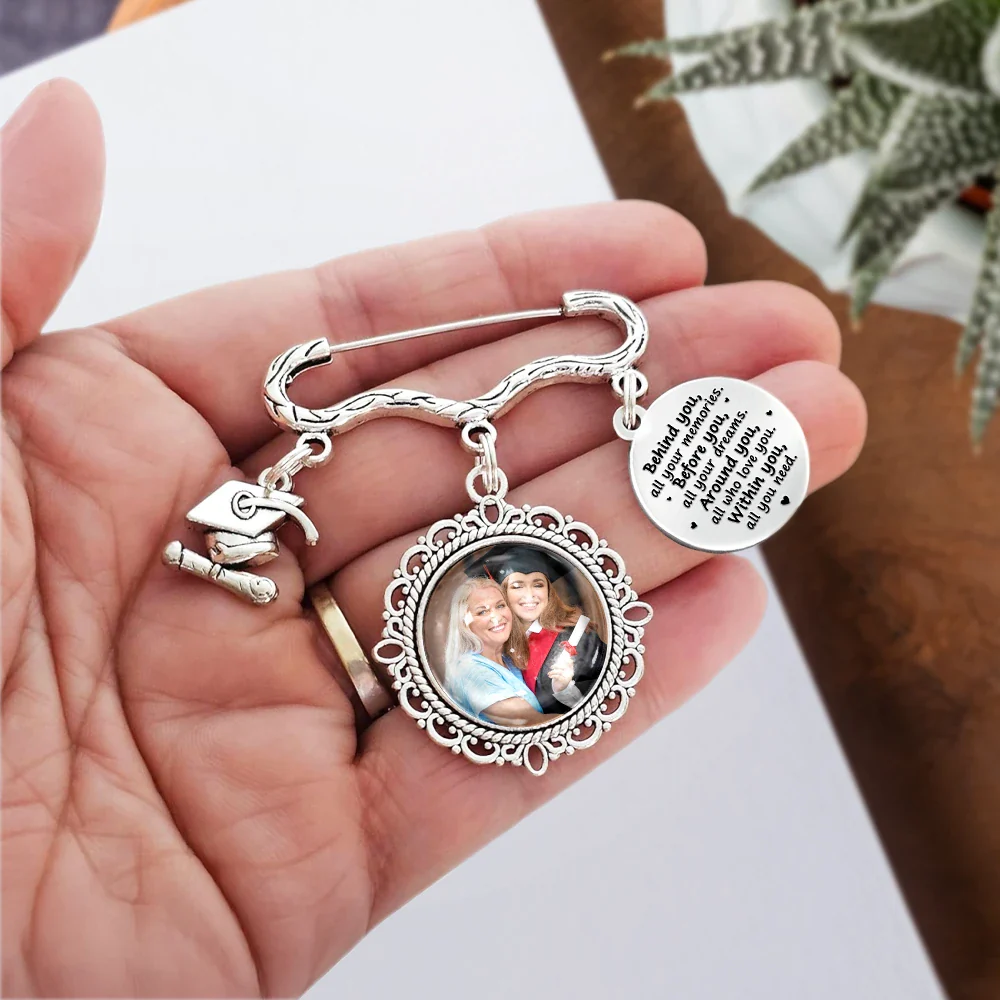 Custom Photo Behind You All Your Memories - Personalized Graduation Tassel Pin - Image 5