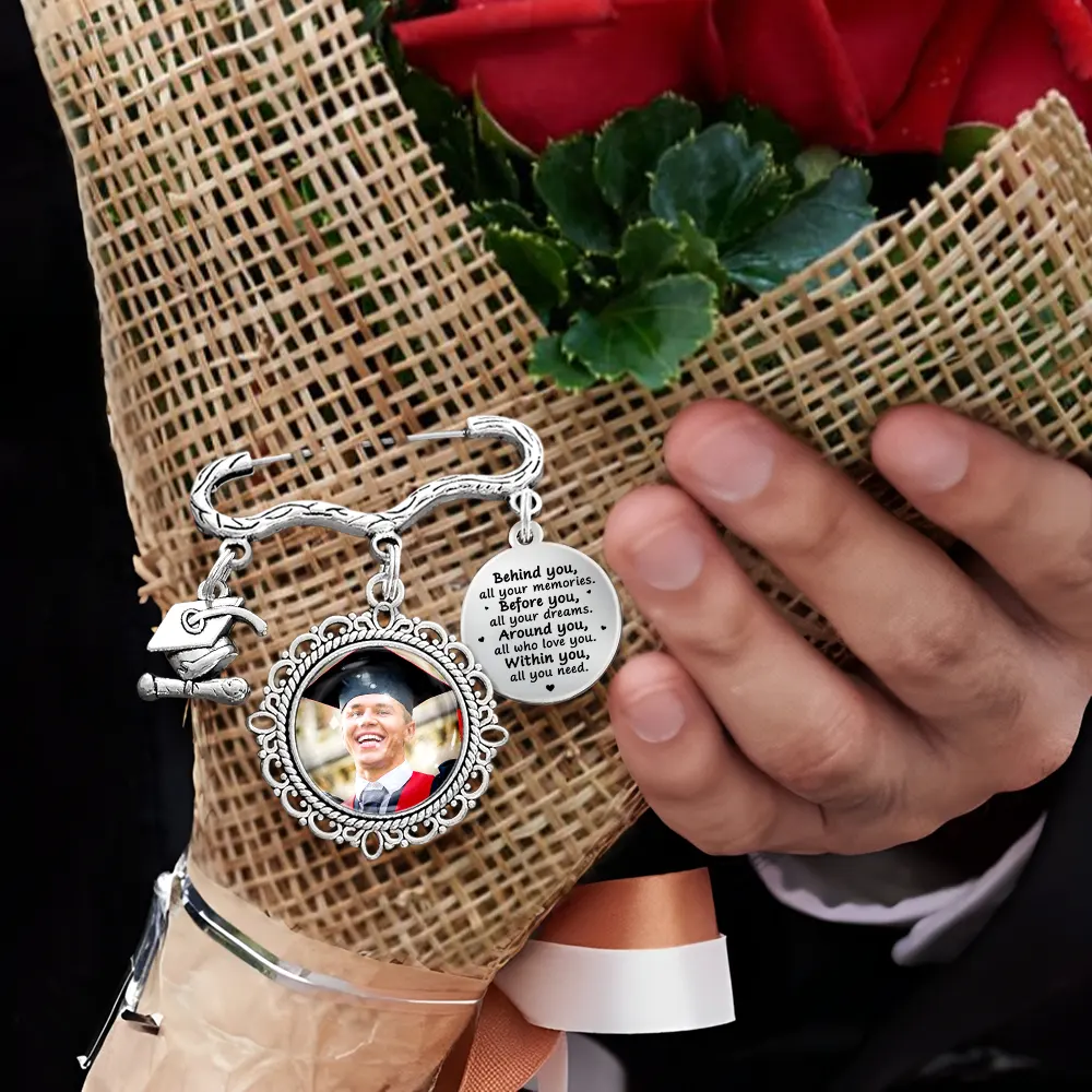 Custom Photo Behind You All Your Memories - Personalized Graduation Tassel Pin - Image 6