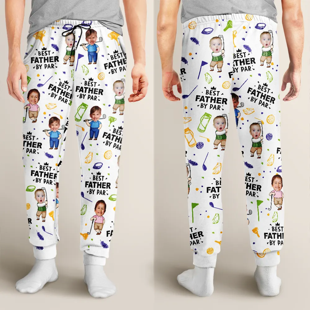 Custom Photo Best Dad By Par Funny Kid - Personalized Pajama Pants - Image 5