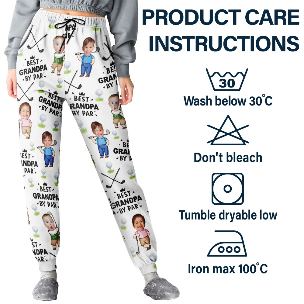 Custom Photo Best Dad By Par Funny Kid - Personalized Pajama Pants - Image 6