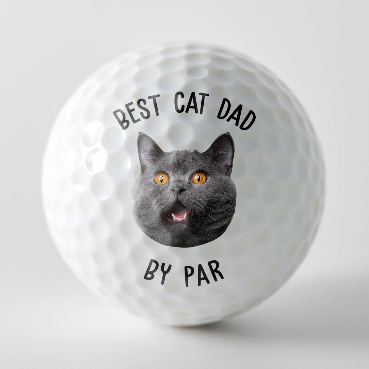 Custom Photo Best Dad By Par - Gift For Father, Grandpa, Dog Dad, Cat Dad - Personalized Golf Ball - Image 4