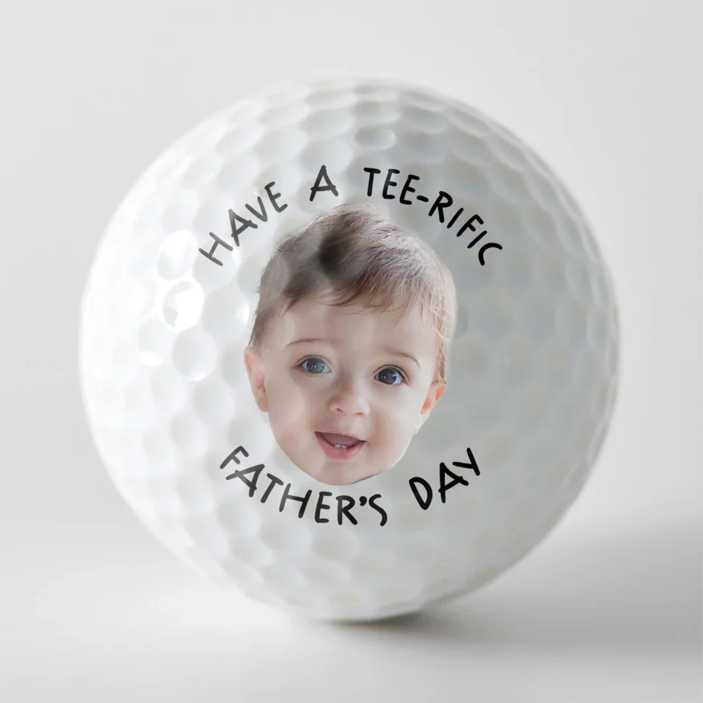 Custom Photo Best Dad By Par In The Hole Wide World - Personalized Golf Ball - Image 4