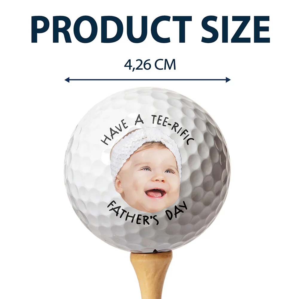 Custom Photo Best Dad By Par In The Hole Wide World - Personalized Golf Ball - Image 5