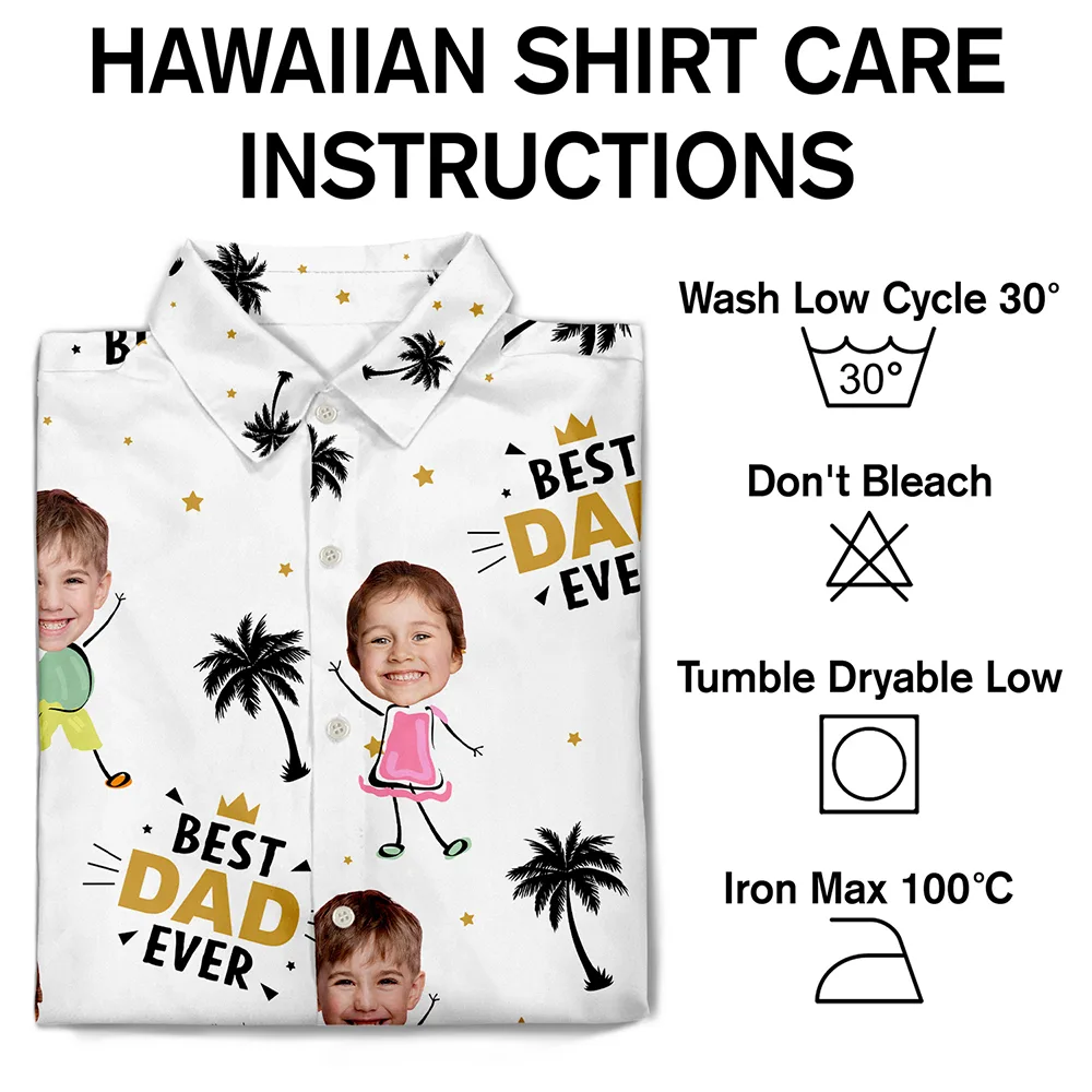 Custom Photo Best Dad Ever Coconut Palm - Personalized Hawaiian Shirt - Image 8